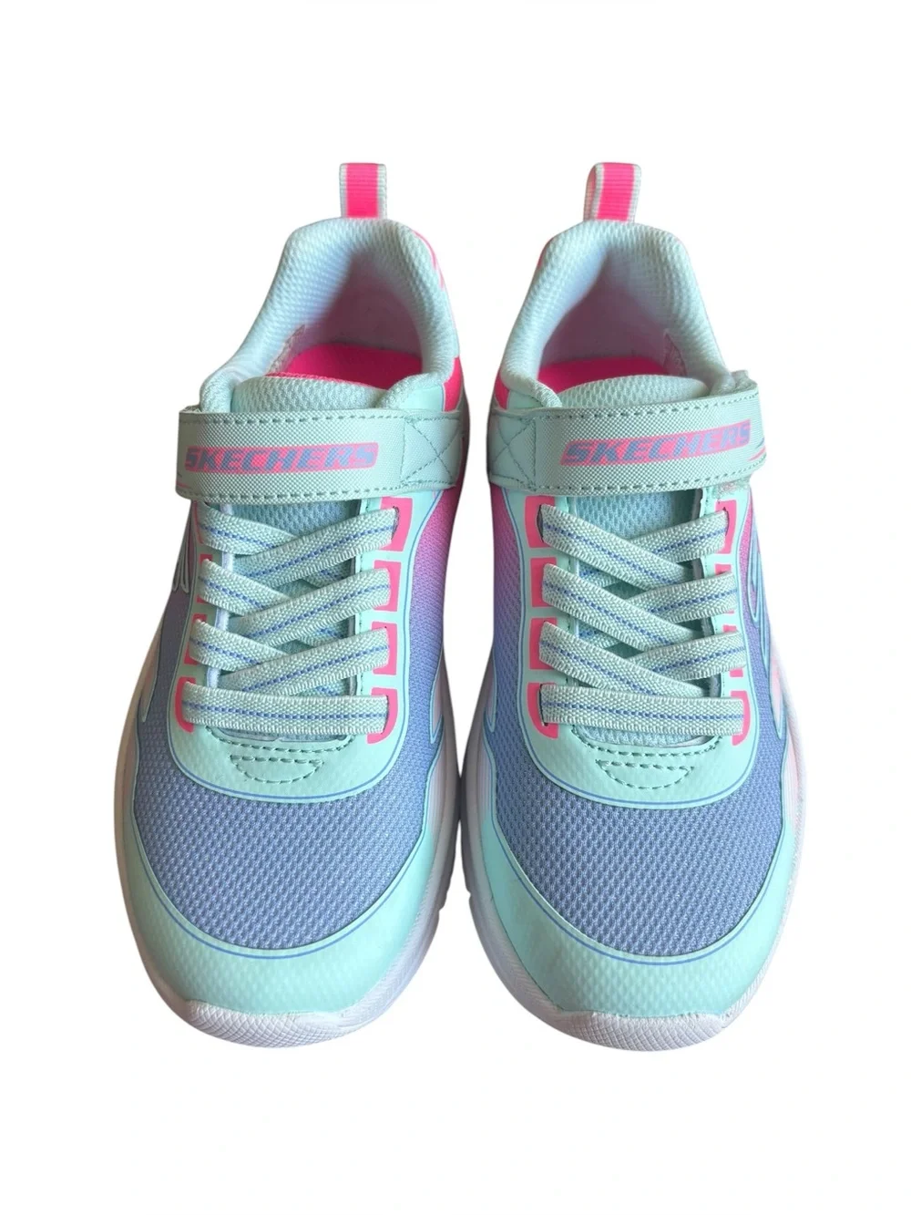 NWOB Skechers Girl's Microspec Advance Oasis PointSneakers pink / blue size 13